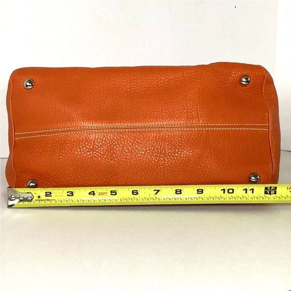 SOLD Prada Boston Bag Vitello Daino Orange Leather Handbag 194 Dust Cover - Picture 14 of 16